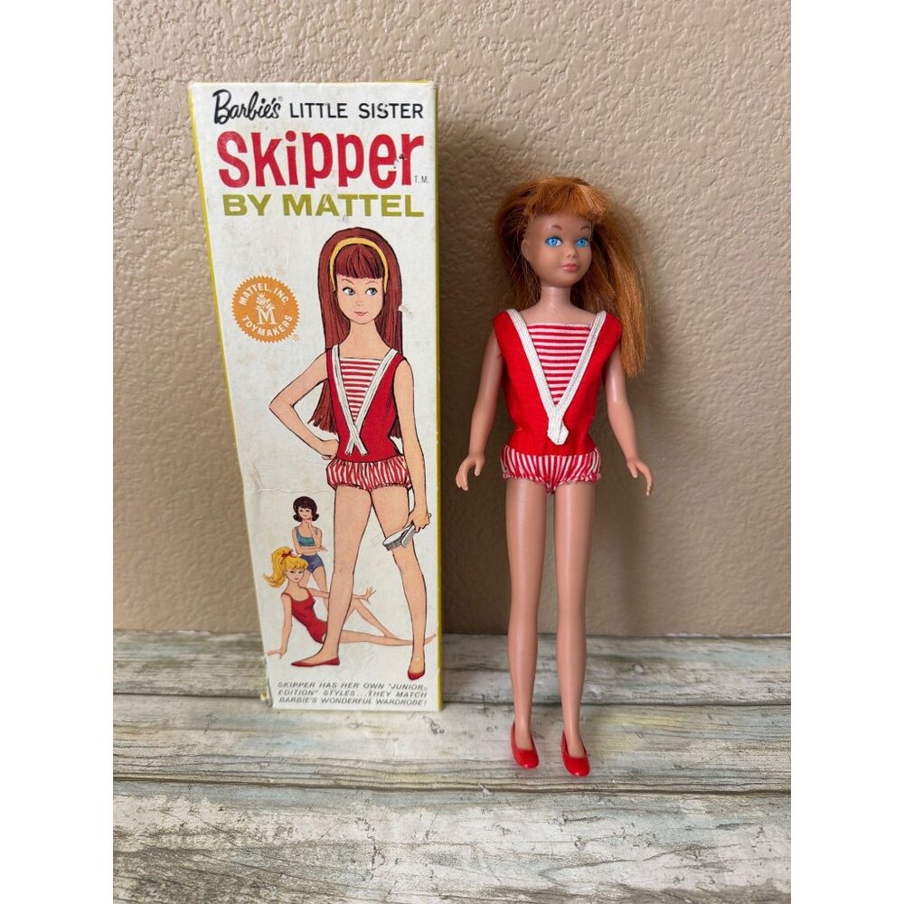 Vintage 1963 Skipper Doll #0860 Redhead Straight Leg Original Fit/Shoes in Box